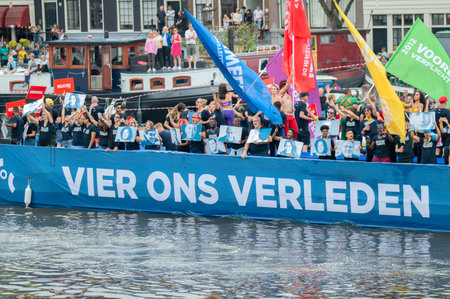 COC Nederlands Boat At The Gay Pride At Amsterdam The Netherlands 2019のeditorial素材