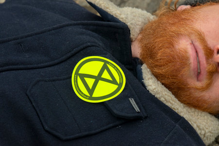 Logo From The The Rebellion Extinction Group At The Demonstration On The Dam At 6-1-2020 Amsterdam...