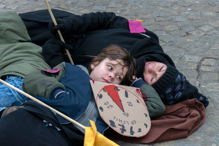 Young Boy At The Rebellion Extinction Group At The Demonstration On The Dam At 6-1-2020 Amsterdam The Netherlands 2020のeditorial素材