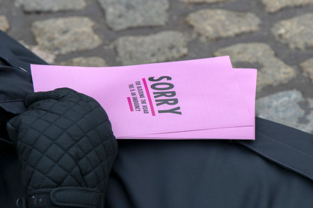 Pamphlet At A Protester Playing Dead At The Rebellion Extinction Group At The Demonstration On The...