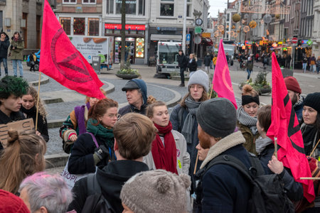 Protesters From The Rebellion Extinction Group At The Demonstration On The Dam At 6-1-2020 Amsterdam The Netherlands 2020のeditorial素材