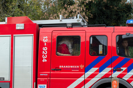 Sinterklaas Escort By A Fire Department Truck At Diemen The Netherlands 2019