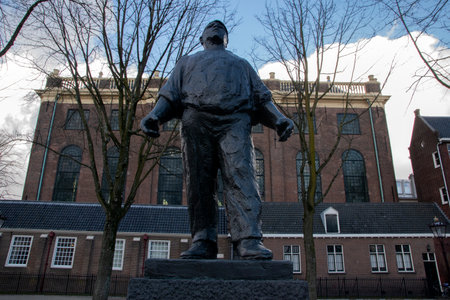 Statue Of The Dokwerker At Amsterdam The Netherlands 2020のeditorial素材