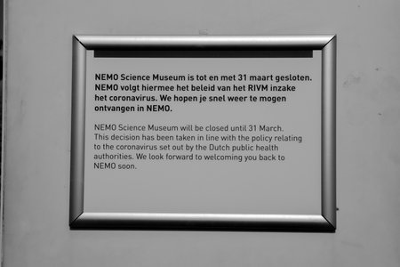 Nemo Museum Closed Duruing The Cornavirus At Amsterdam The Netherlands 2020 In Black And WhiteNemo Museum Closed Duruing The Cornavirus At Amsterdam The Netherlands 2020 In Black And Whiteのeditorial素材