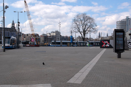Quit Central Station Due To The Cornavirus At Amsterdam The Netherlands 2020のeditorial素材