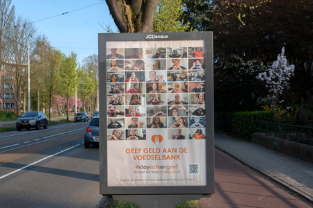 Billboard Help The Voedselbank At Amsterdam The Netherlands 2020のeditorial素材