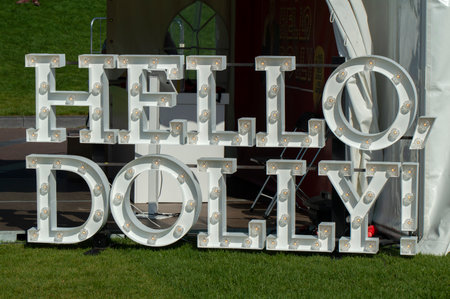 Billboard At The Musical Hello Dolly At The Uitmarkt At Amsterdam The Netherlands 2019のeditorial素材