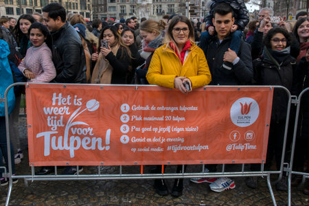 Billboard At The National Tulip Day At Amsterdam The Netherlands 2020のeditorial素材