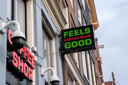 Billboard Coffeeshop Feels Good At Amsterdam The Netherlands 2020