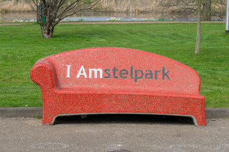 Bench At The Amstelpark Amsterdam The Netherlands 2020のeditorial素材