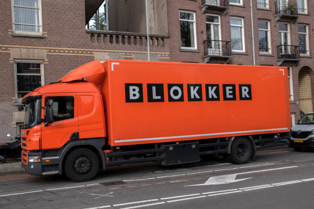 Blokker Truck At Amsterdam The Netherlands 2019のeditorial素材