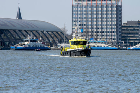 Boat Rijkswaterstaat At Amsterdam The Netherlands 2020のeditorial素材