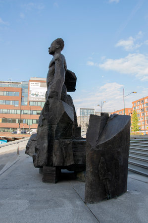 Close Up Statue Anton De Kom At Amsterdam The Netherlands 2019のeditorial素材