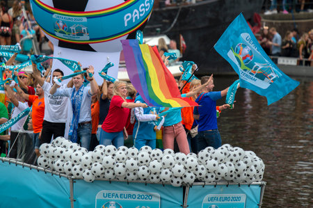 Euro 2020 Boat At The Gay Pride Amsterdam The Netherlands 2019