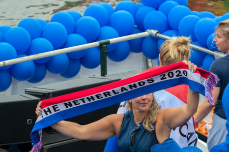 AVRO TROS Eurovision Song Boat At The Gay Pride At Amsterdam The Netherlands 2019のeditorial素材