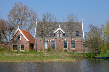 Farmhouse Along The River Gein At Abcoude The Netherlands 2019のeditorial素材