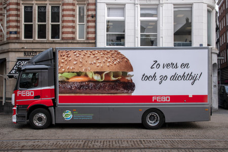 FEBO Company Truck At Amsterdam The Netherlands 2020のeditorial素材