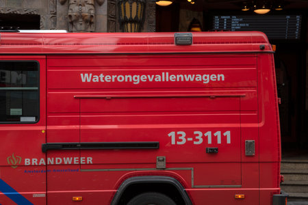 Fire Department Water Damage Truck At Amsterdam The Netherlands 2020のeditorial素材
