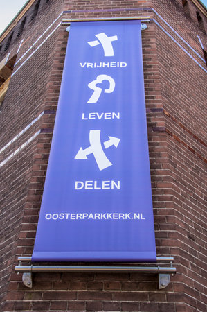 Flag Oosterpark Church At Amsterdam The Netherlands 2018のeditorial素材