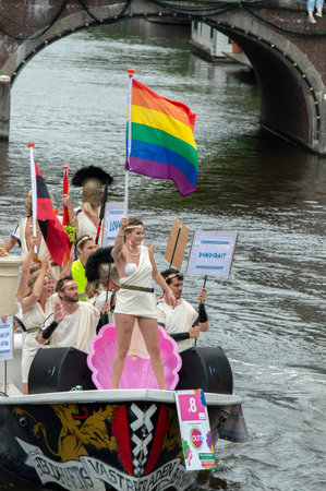 Freedom For Everyone Boat At The Gaypride Amsterdam The Netherlands 2019のeditorial素材