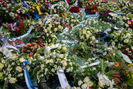 Flowers At The Jan Wolkers Monument For No More Auschwitz At Amsterdam The Netherlands 2020
