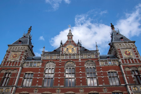Front View Centraal Station At Amsterdam The Netherlands 2020のeditorial素材
