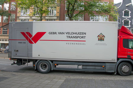 Gebroeders Van Veldhuizen Transport Truck At Amsterdam The Netherlands 2018のeditorial素材