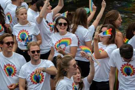 Globe Deloitte LHBT Netwerk Boat At Amsterdam The Netherlands 2019のeditorial素材