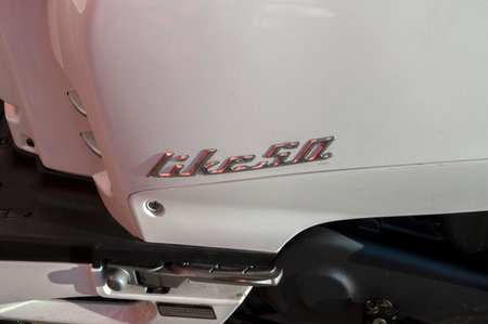 Logo Kymco Like 50 Scooter At Amsterdam The Netherlands 2020