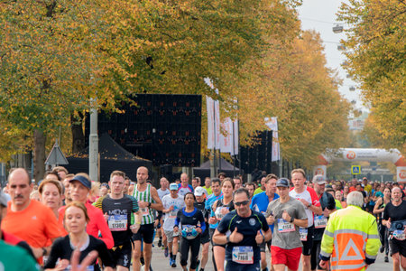 Many Participants At The Marathon Of Amsterdam The Netherlands 2019のeditorial素材