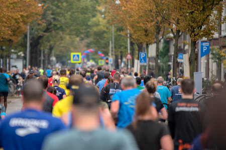 Many Participants At The Marathon Of Amsterdam The Netherlands 2019のeditorial素材