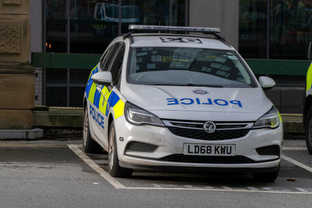 Police Car At Manchester England 2019のeditorial素材