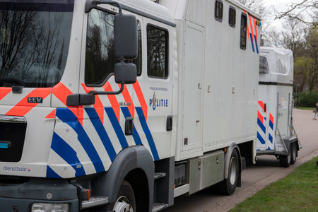Police Truck For Horses At Amsterdam The Netherlands 2020