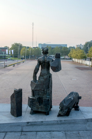 Statue Anton De Kom At Amsterdam The Netherlands 2019のeditorial素材