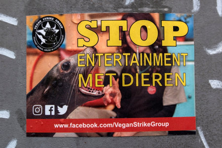 Sticker Stop Entertainment With Animals At Amsterdam The Netherlands 2020のeditorial素材