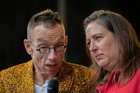Marjolein Moorman And Dolf Jansen At The Education Public Demonstration On The Dam Square Amsterdam...
