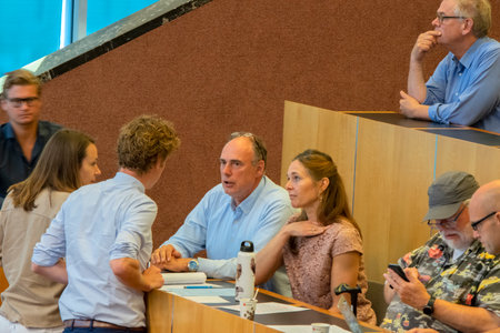 Rogier Havelaar In Discussion With Public At At The Raadszaal City Hall At Amsterdam The Netherlands 2019 Open For The Publicのeditorial素材