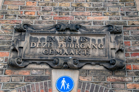Sign At The Entrance Of The Binnenhof The Hague Netherlands 2019のeditorial素材