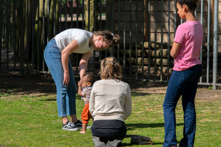 To Close Distance At The Amstelpark During The Corona Virus Outbreak At Amsterdam The Netherlands 2020のeditorial素材