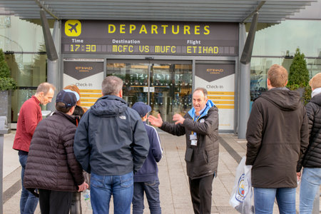 Tourist Guide At The Manchester City Football Club At Manchester England 2019のeditorial素材