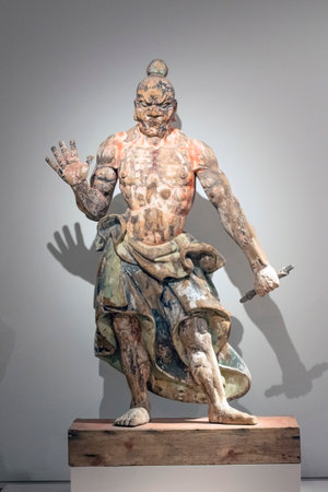 Two Japanese Temple Guardian At The Rijksmuseum At Amsterdam The Netherlands 2018のeditorial素材