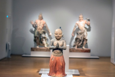 Two Japanese Temple Guardians At The Rijksmuseum At Amsterdam The Netherlands 2018のeditorial素材