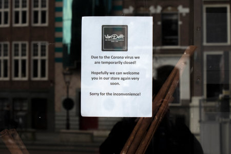 Van Delft De Pepernotenfabriek Shop Closed Due To The Coronavirus Outbreak At Amsterdam The Netherlands 2020のeditorial素材