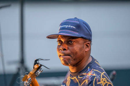 Guitar Player The Zing Kapaya The Rehearsals Of The Show The Not Another Diva Show At The Holland Festival Amsterdam The Netherlands 2019のeditorial素材