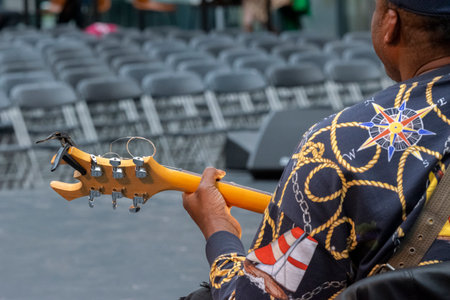Guitar Player The Zing Kapaya The Rehearsals Of The Show The Not Another Diva Show At The Holland Festival Amsterdam The Netherlands 2019のeditorial素材