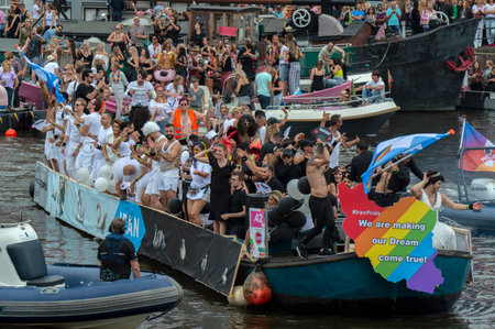 Iranian Boat At The Gaypride Amsterdam The Netherlands 2019のeditorial素材