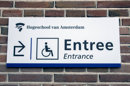 Billboard Entree Hogeschool Van Amsterdam The Netherlands 2020のeditorial素材
