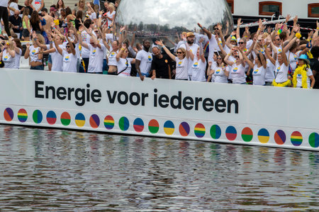 LHBT-Netwerk Vattenfall Boat At The Gay Pride Amsterdam The Netherlands 2019のeditorial素材