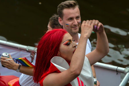 Lightspeed Boat At The Gay Pride At Amsterdam The Netherlands 2019のeditorial素材