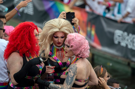 Love Is Love By Sodastream Boat At The Gay Pride At Amsterdam The Netherlands 2019のeditorial素材